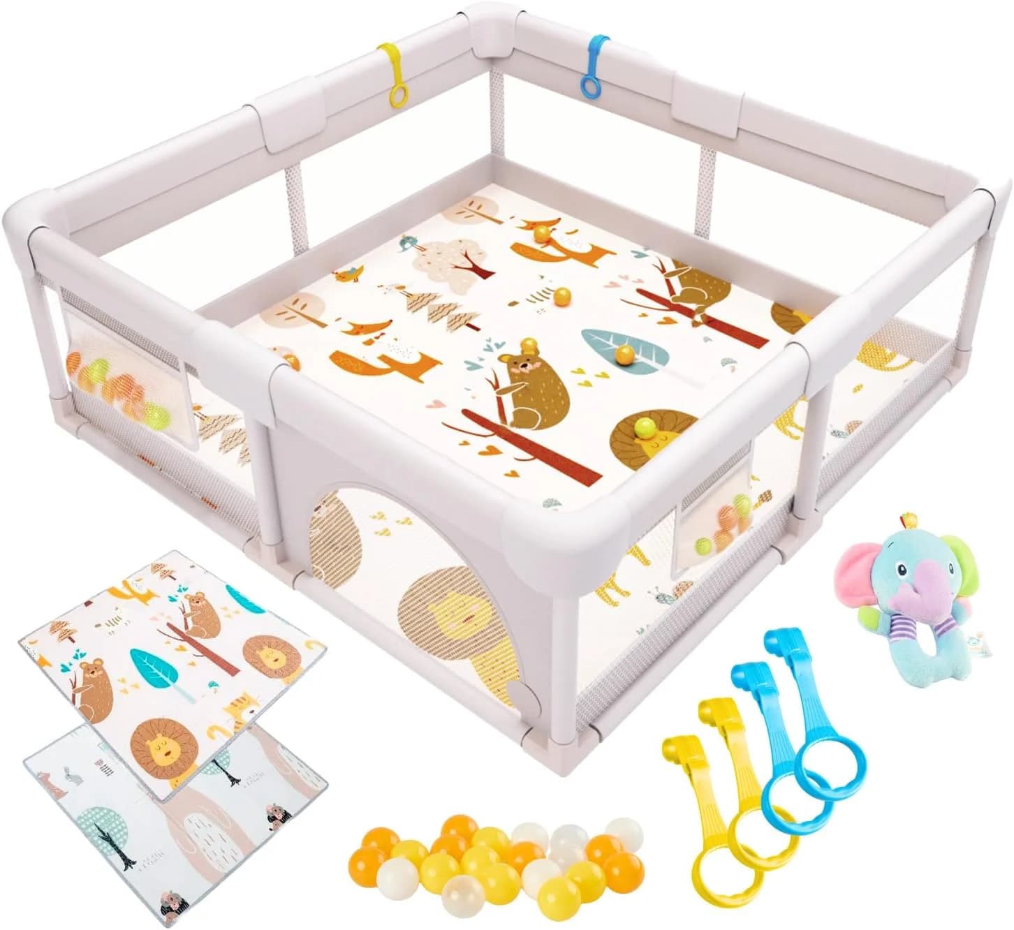 AKERAQ parc bébé 150 x 150 cm avec tapis
