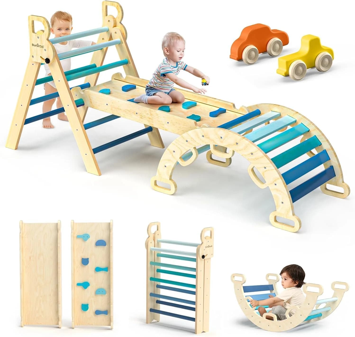 BlueWood parcours Montessori triangle, arche et rampe