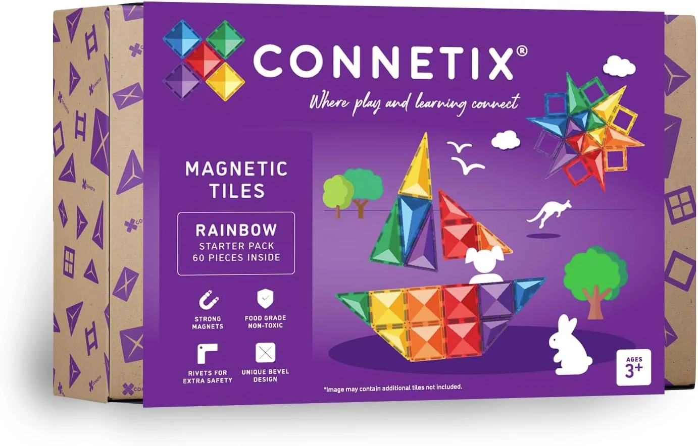 CONNETIX Pack de démarrage arc-en-ciel, 60 pièces