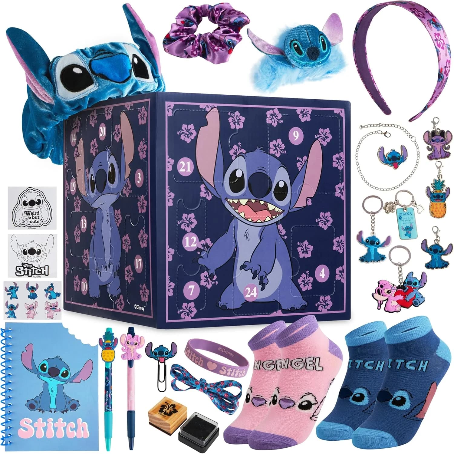Disney Stitch Calendrier de l'Avent papeterie 24 surprises