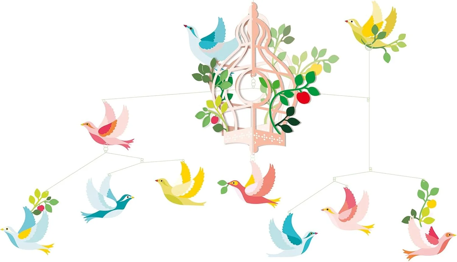 DJECO Mobile bébé La Cage aux Oiseaux