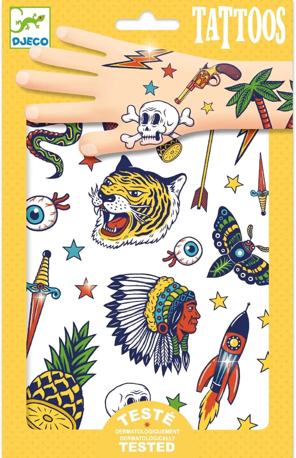 DJECO Tatouages temporaires enfants motifs pirates et dinos