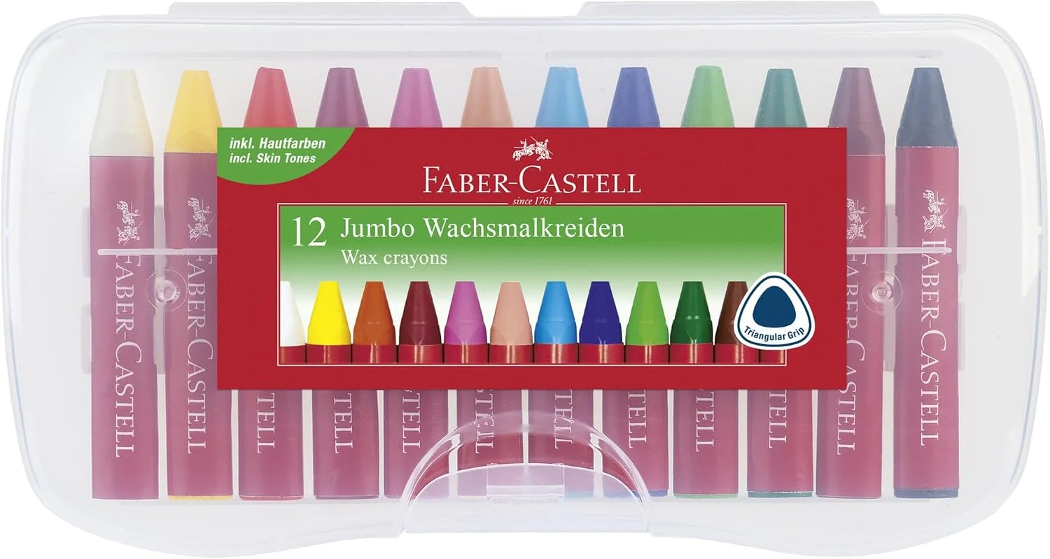 Faber-Castell Crayons de cire Jumbo, 12 couleurs