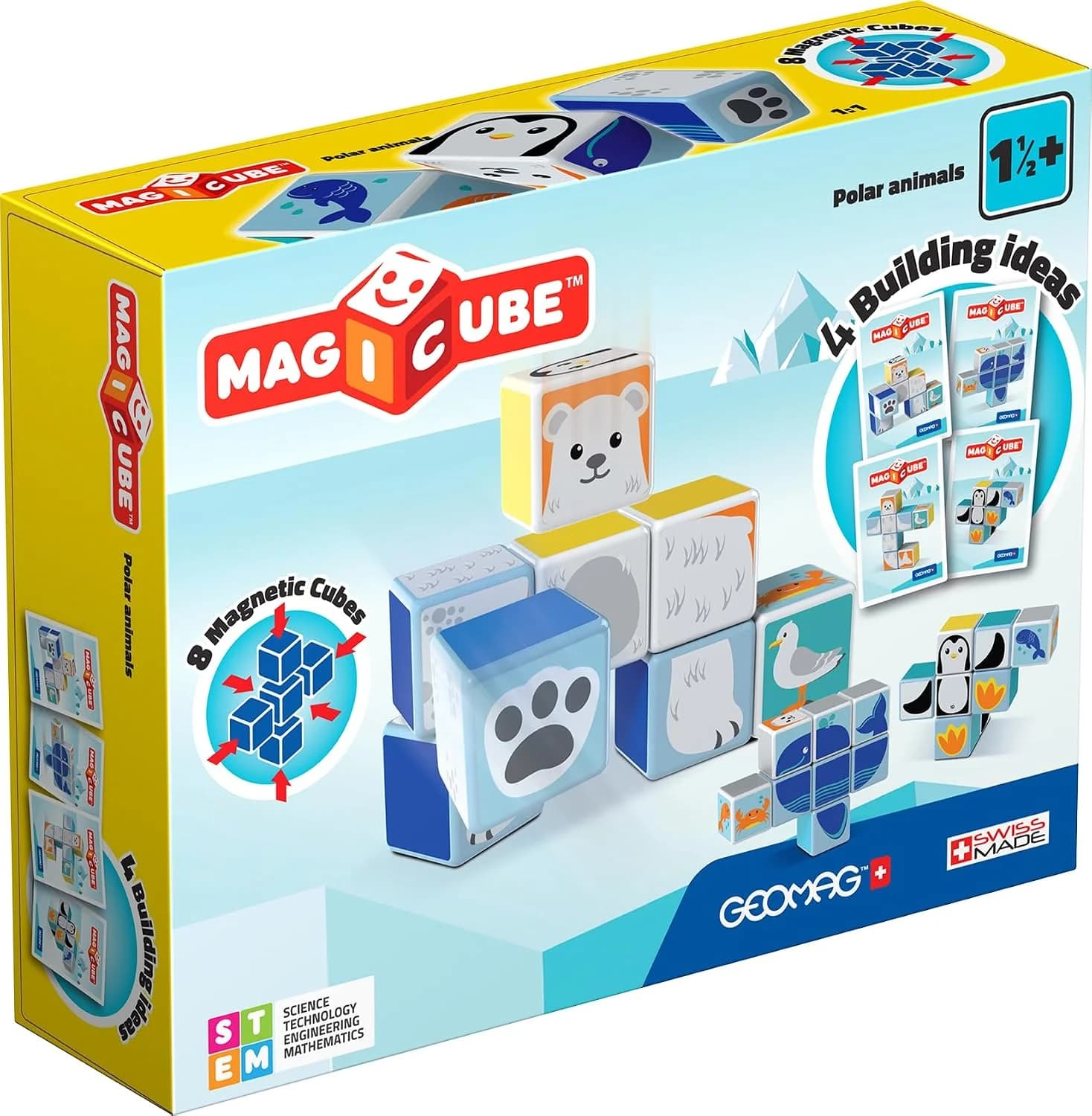 Geomag Magicube Animaux polaires, 8 cubes aimantés