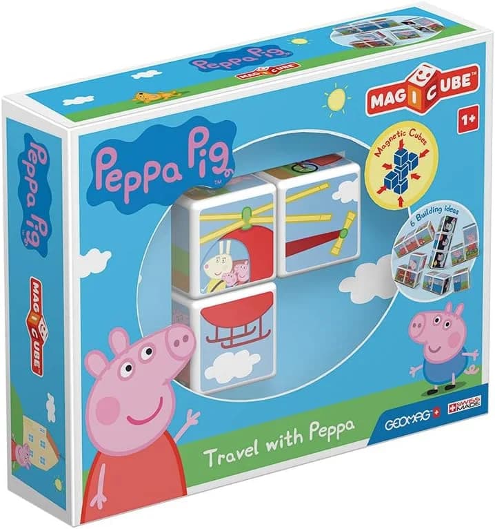 Geomag Magicube Peppa Pig, 3 cubes magnétiques