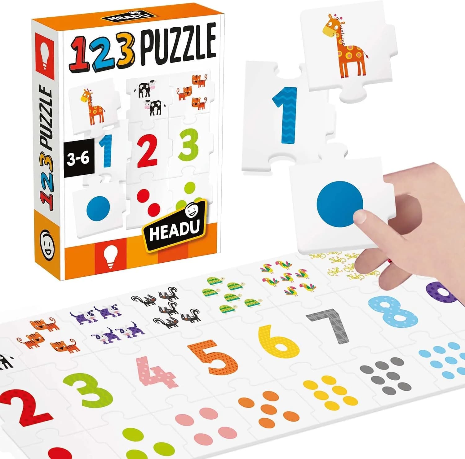 Headu 123 Puzzle, chiffres et quantités 27 pièces