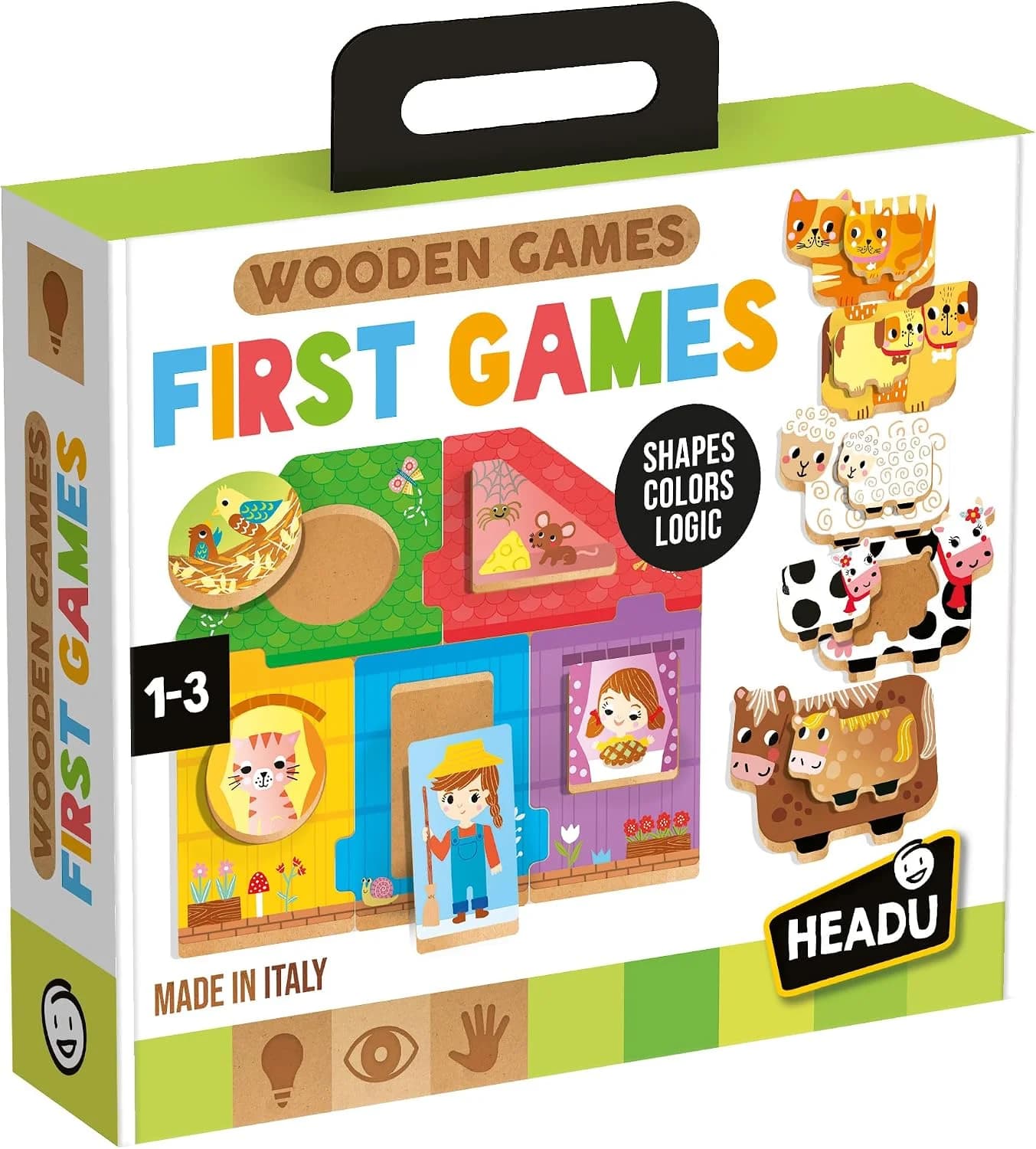 Headu First Games, coffret de jeux en bois 1-3 ans