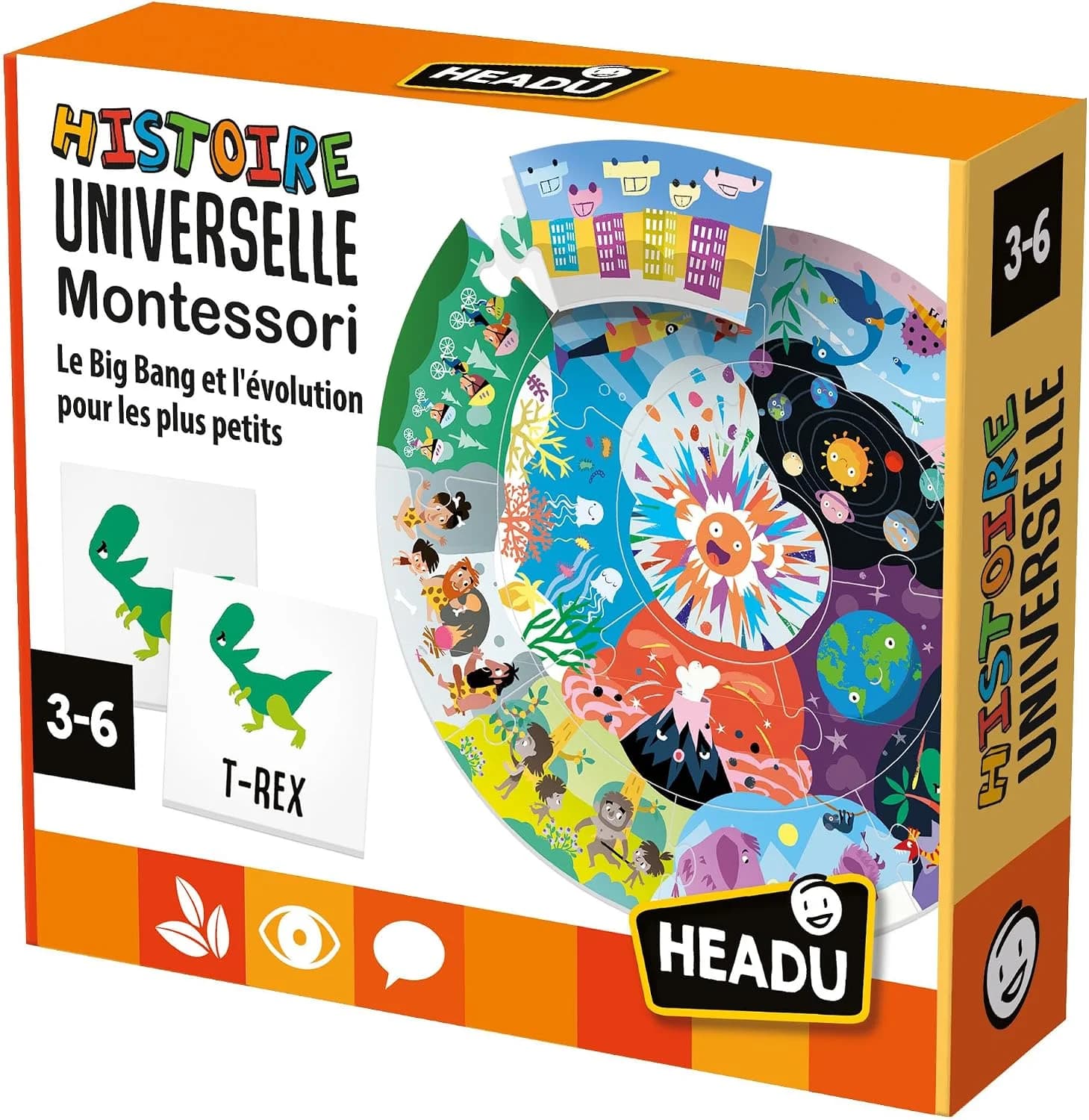 Headu Histoire universelle, puzzle circulaire 42 pièces