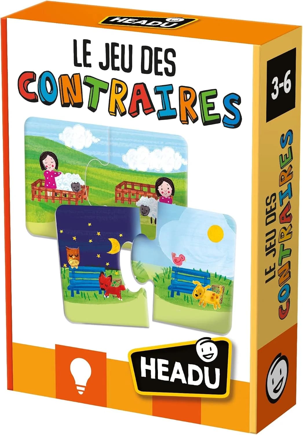 Headu Le Jeu des Contraires, 32 pièces à associer