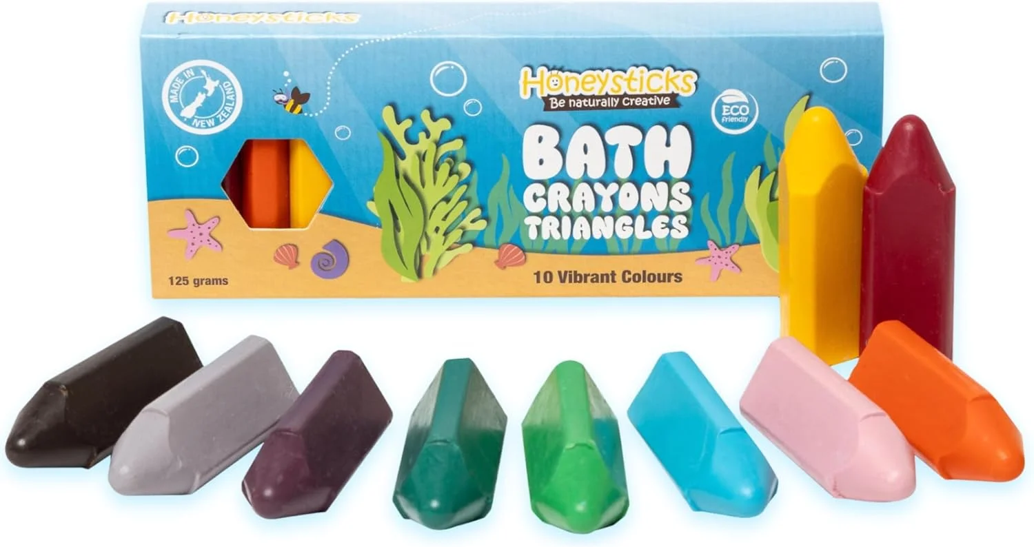 Honeysticks Crayons de bain triangulaires lavables x10