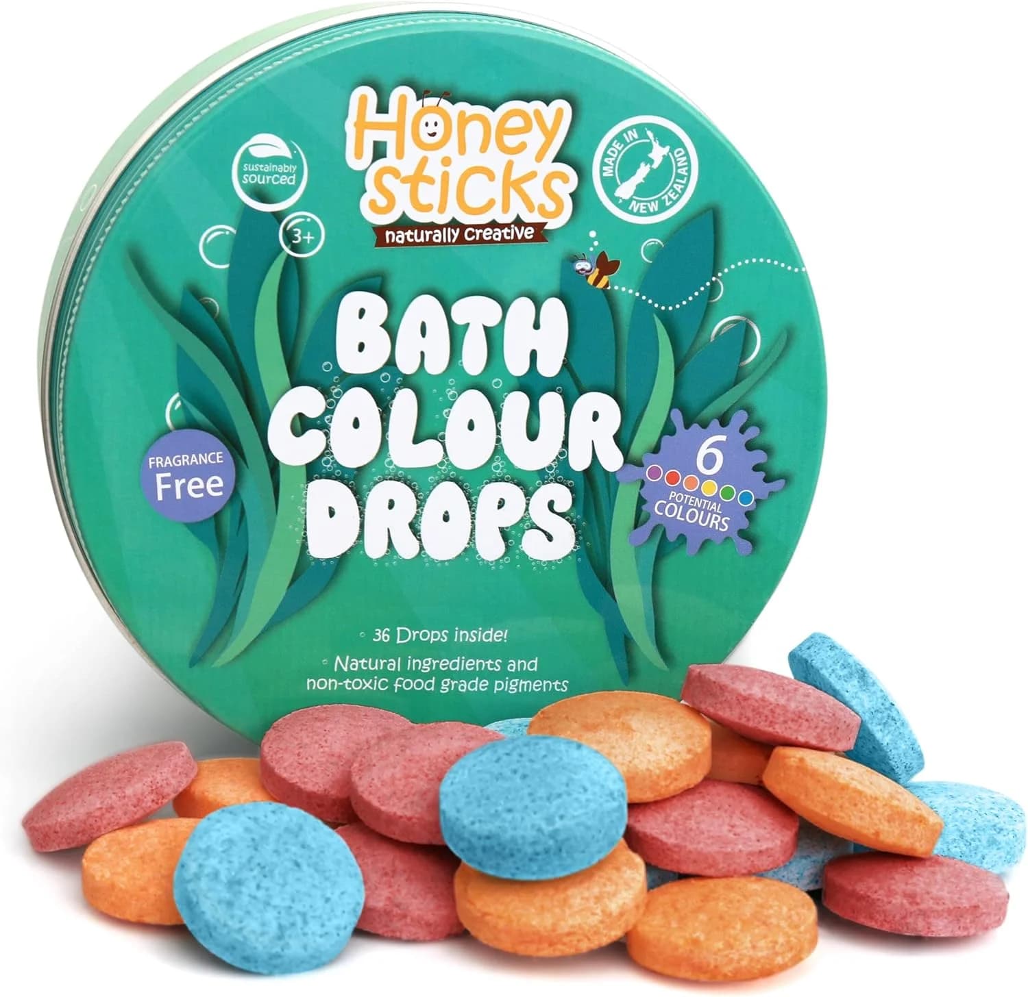 Honeysticks Pastilles de bain colorées enfant x36