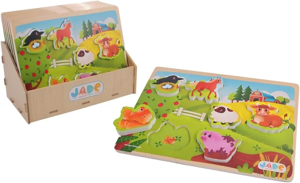 J.A.D.E, 8 puzzles animaux de la ferme dès 18 mois