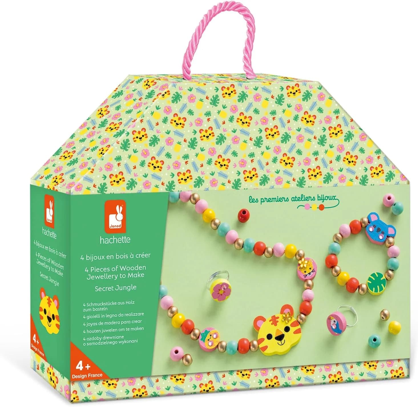 Janod 4 bijoux en bois à créer Secret Jungle – dès 4 ans
