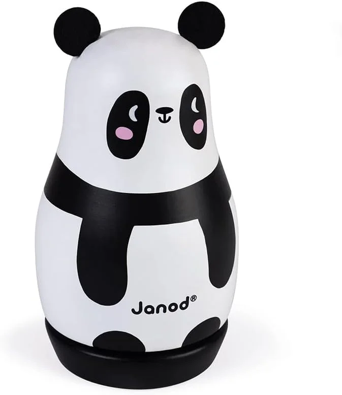 Janod Boîte à musique en bois Panda – décoration de chambre dès 1 an