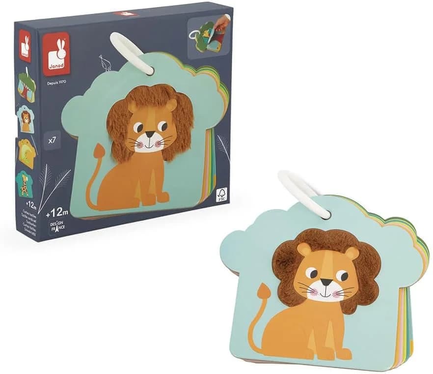 Janod Cartes tactiles animaux de la savane (7 cartes) - J02694