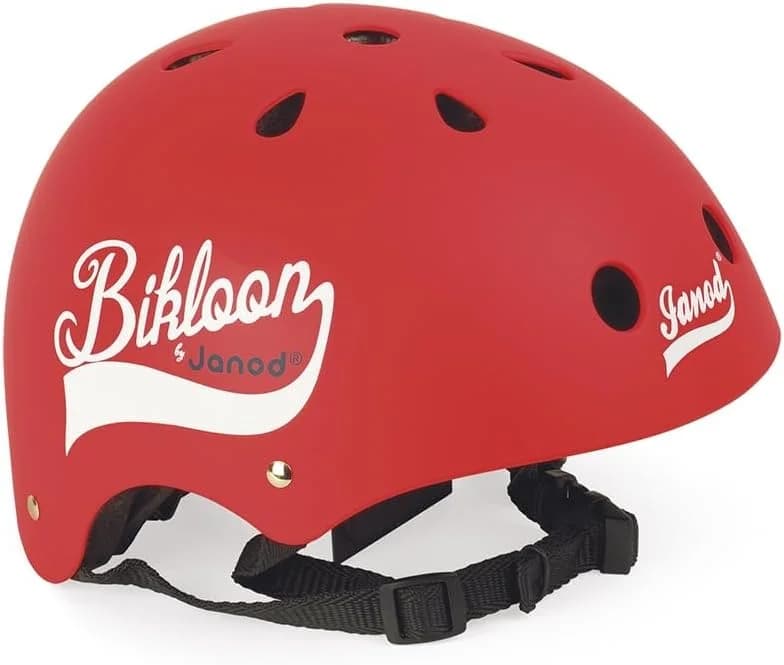 Janod Casque vélo enfant Bikloon rouge (47–54 cm) (dès 3 ans)