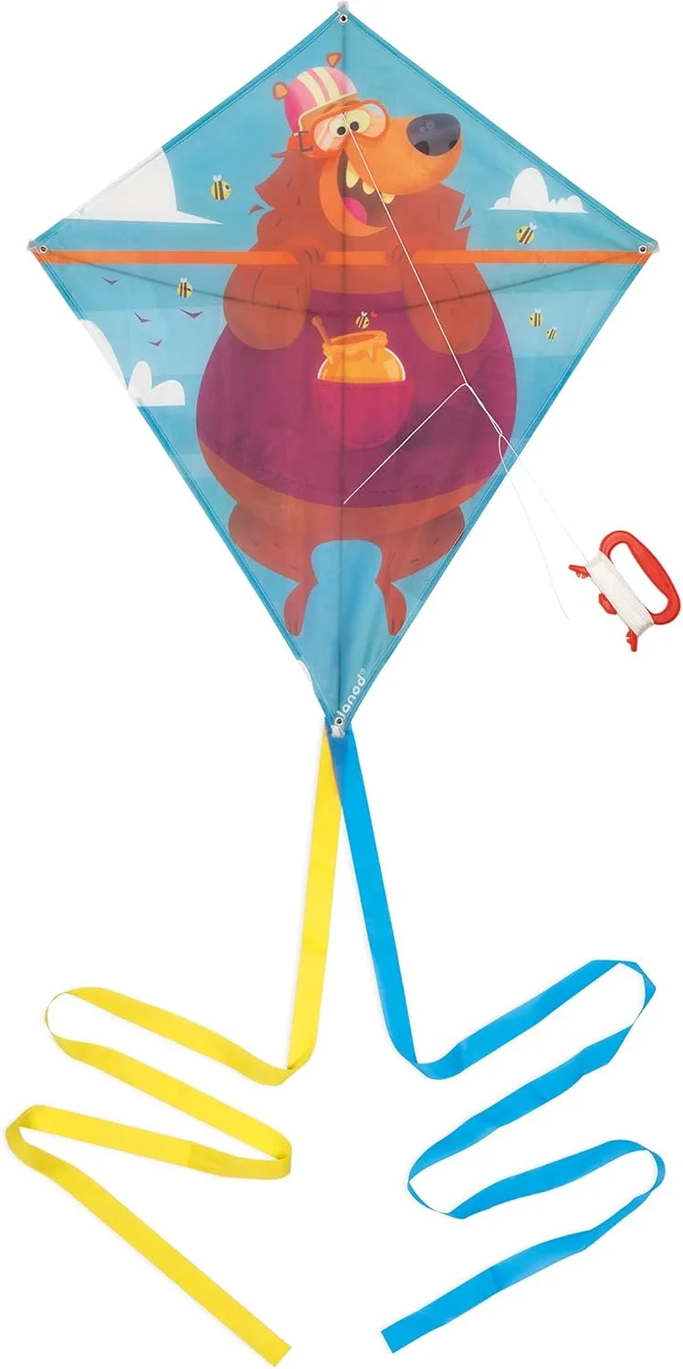 Janod Cerf-volant enfant Applepop Ours – forme losange J03362