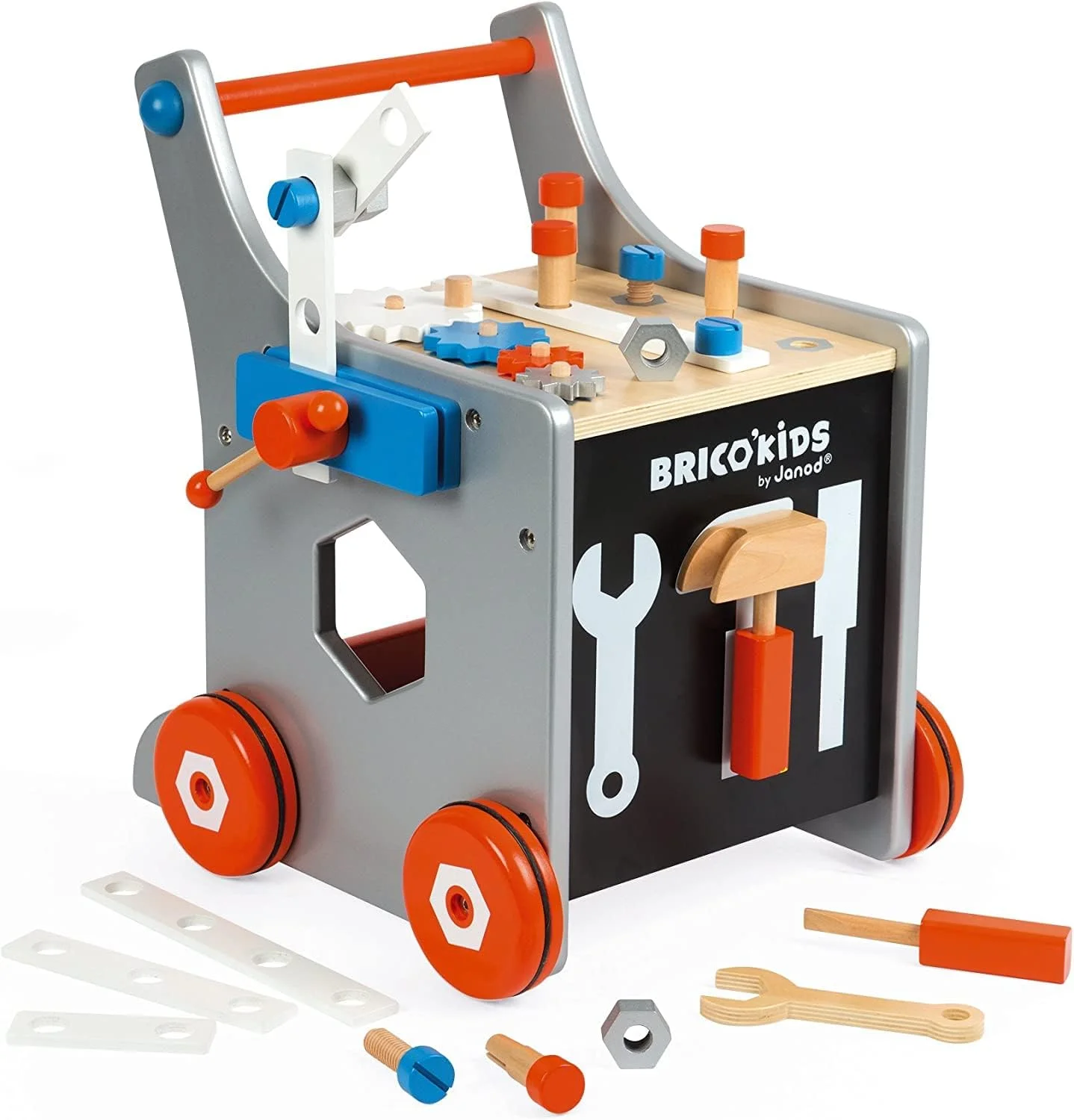 Janod Chariot de bricolage magnétique (18 mois+) - 25 pièces