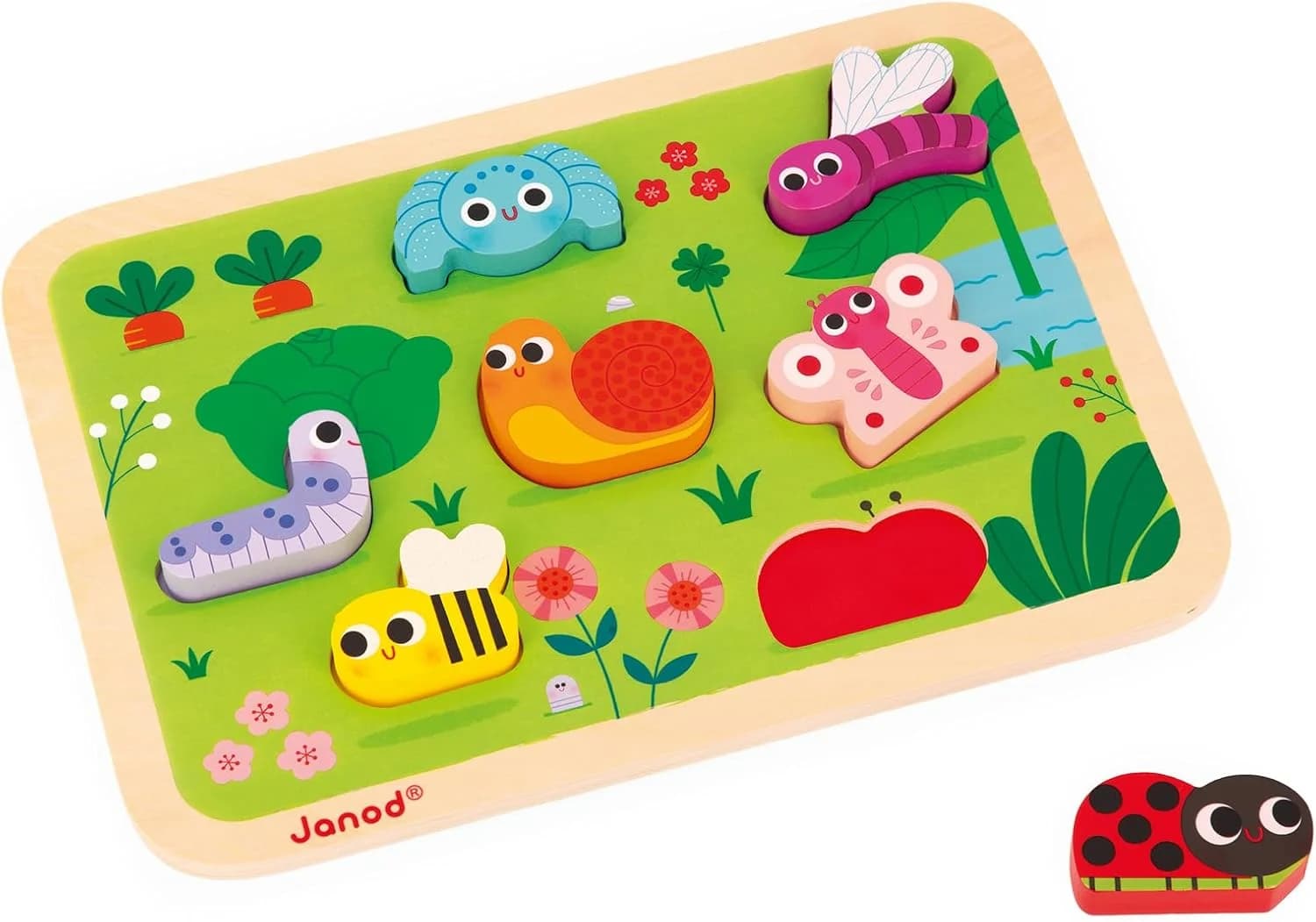 Janod - Chunky puzzle Jardin (7 pièces en bois)
