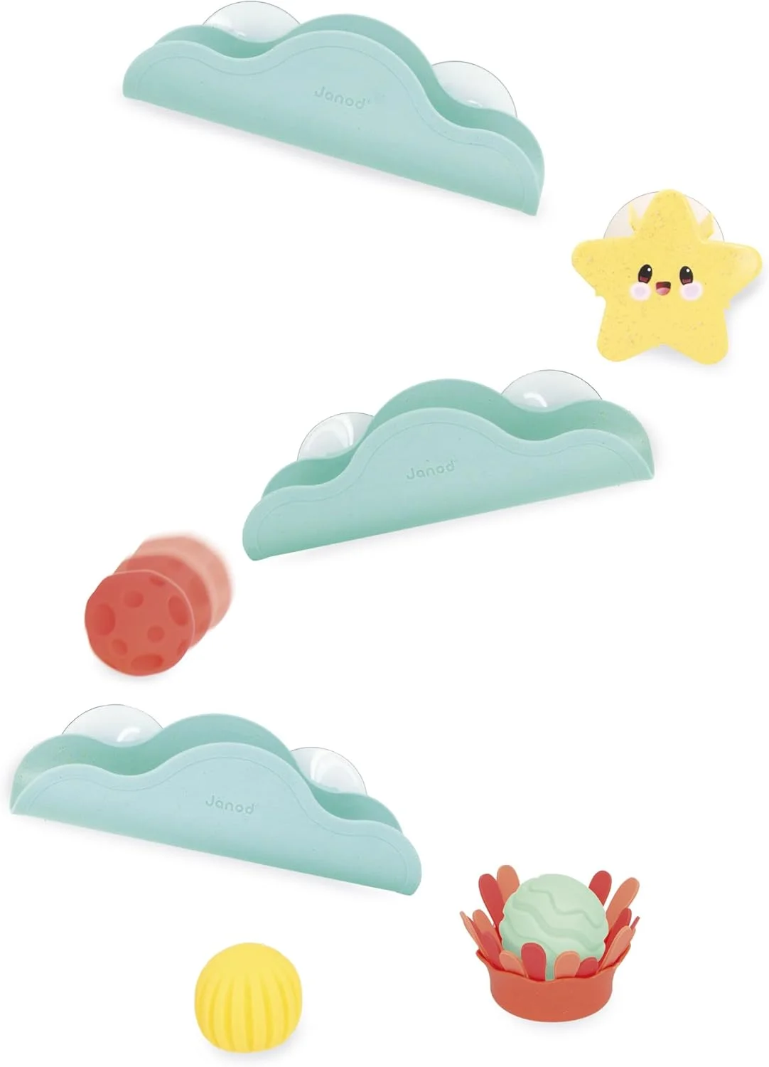 Janod Circuit de bain à ventouses avec balles (12m+)
