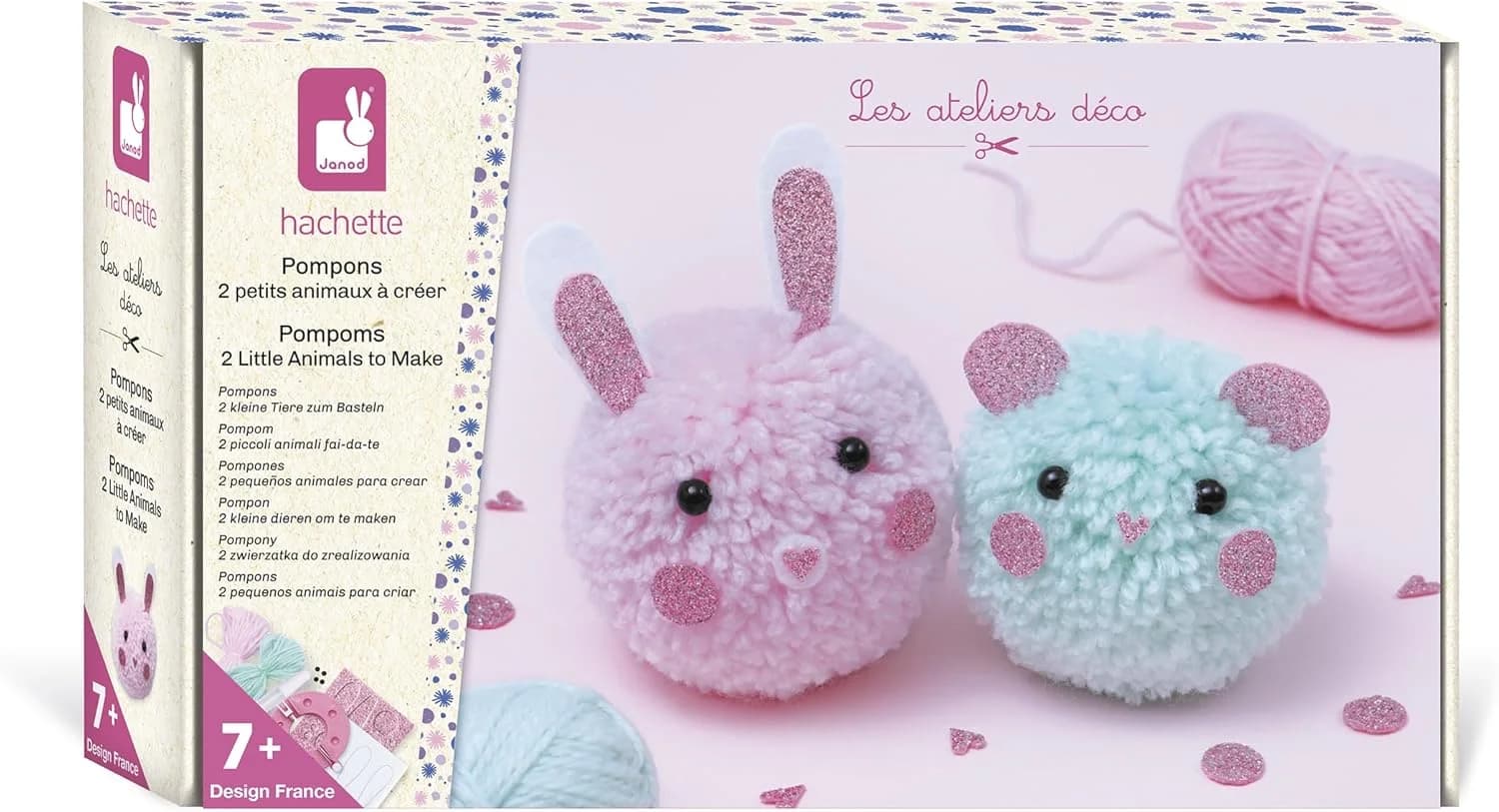 Janod coffret création 2 pompons animaux