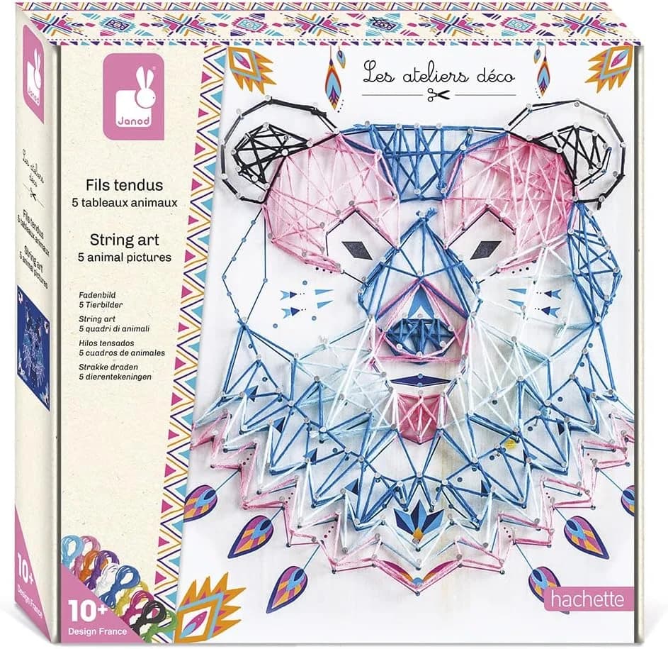 Janod – Coffret fils tendus animaux (5 tableaux) – dès 10 ans