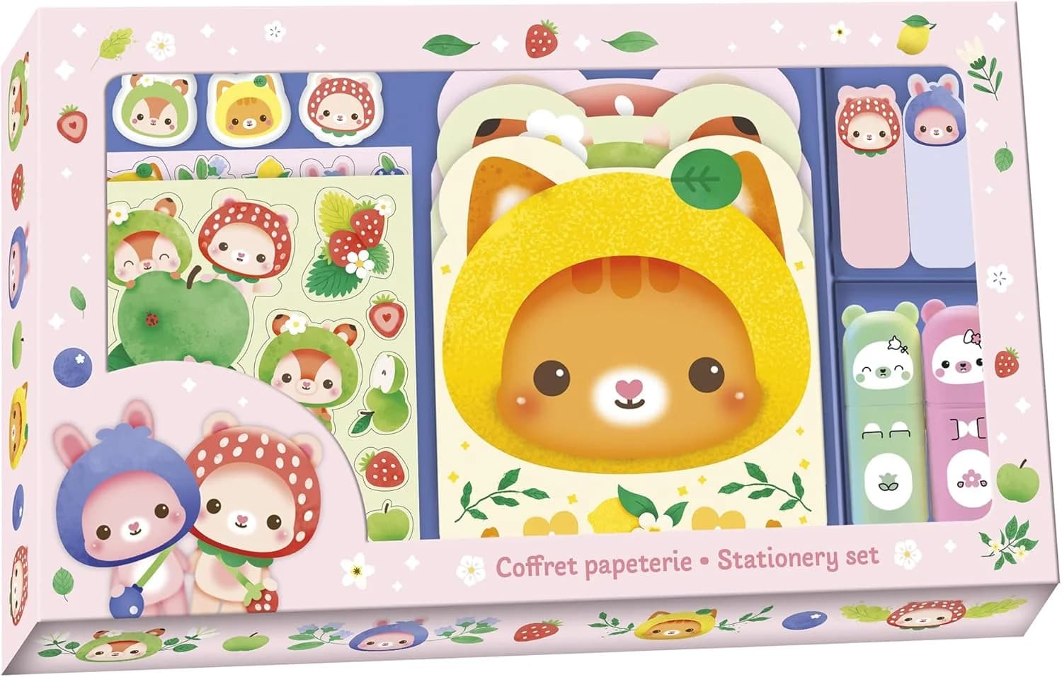 Janod coffret papeterie créative 3 carnets et stickers