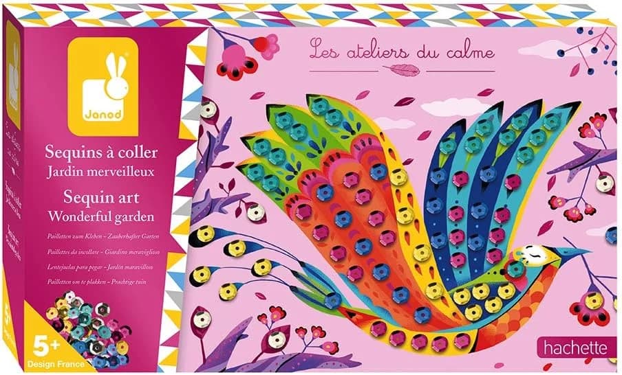Janod Coffret sequins à coller “Jardin merveilleux” (dès 5 ans)
