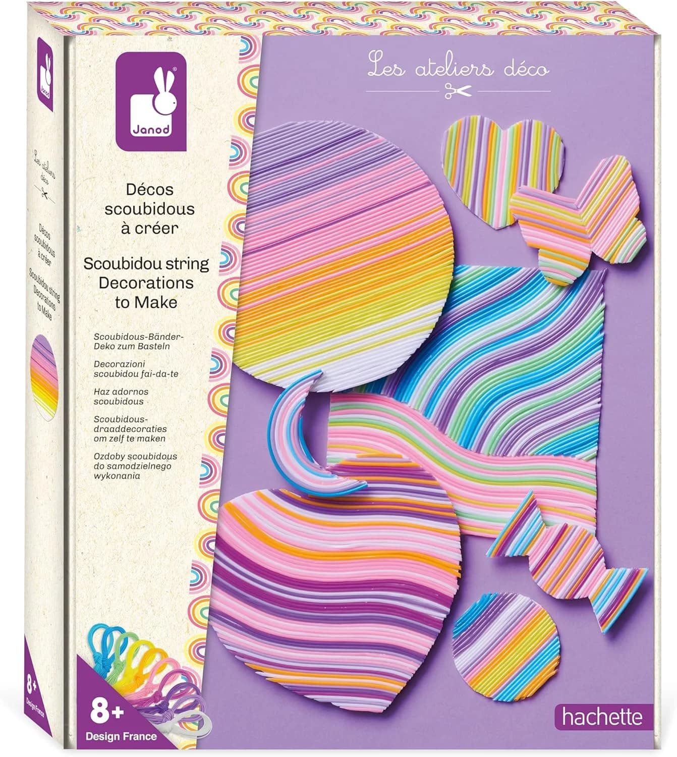 Janod – Décors scoubidous à créer (3 tableaux + stickers) – 8 à 12 ans