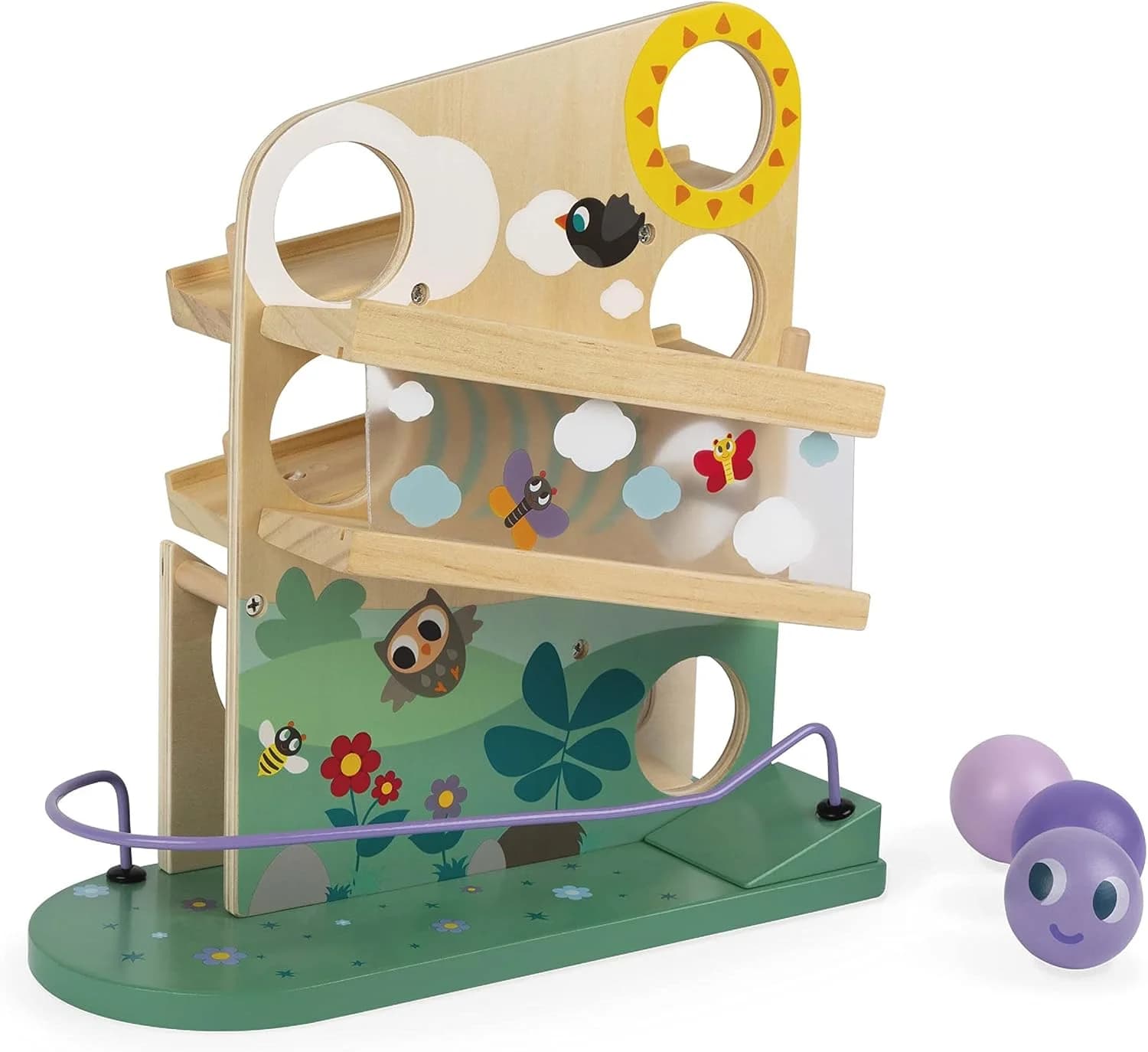 Janod Descendeur Chenille en bois - jouet d’éveil - J08055