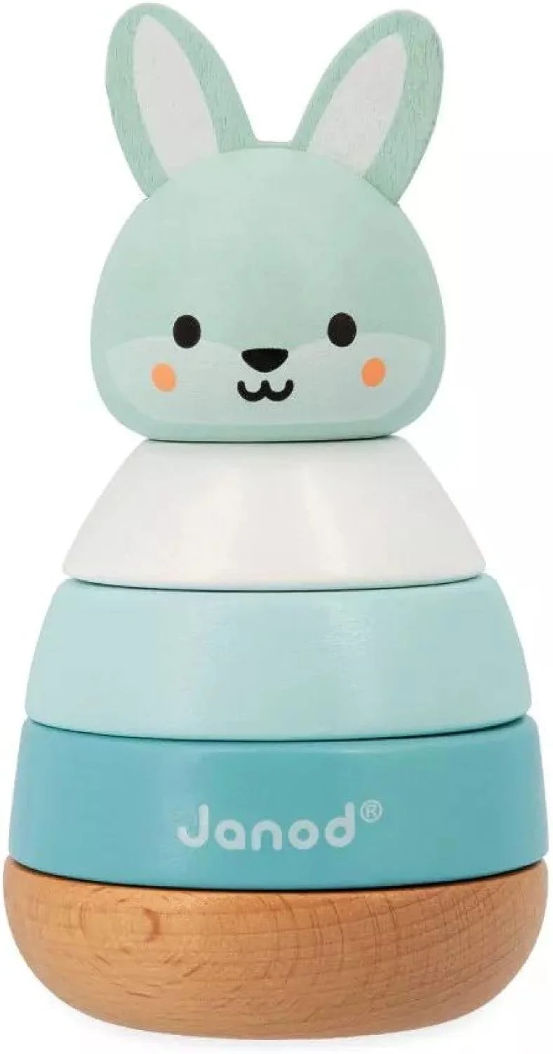 Janod - Empilable lapin en bois (4 pièces, dès 12 mois)