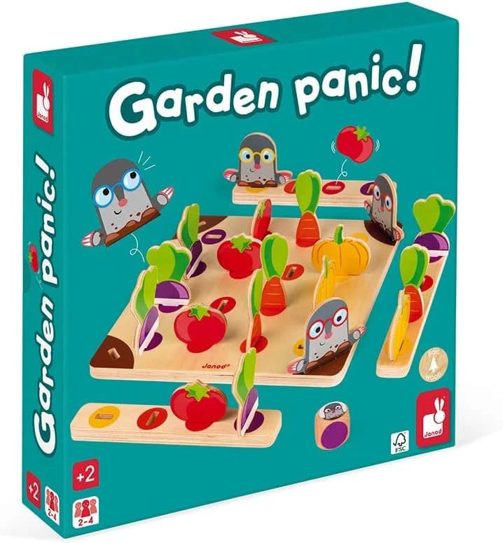 Janod Garden Panic « Gare à la Taupe » jeu de société dès 2 ans