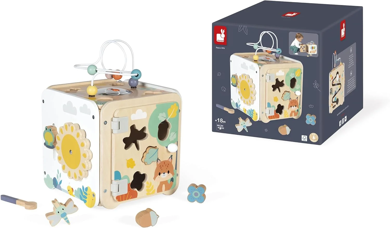 Janod Grand cube multi-activités en bois