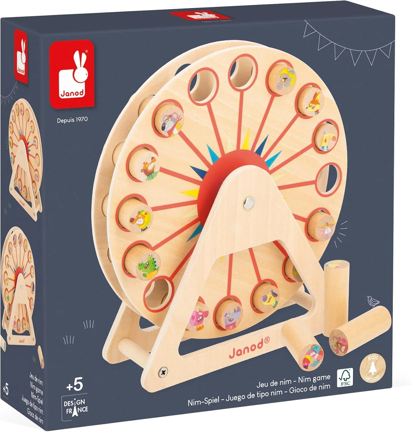 Janod – Grande roue en bois Applepop (jeu d’adresse) dès 5 ans