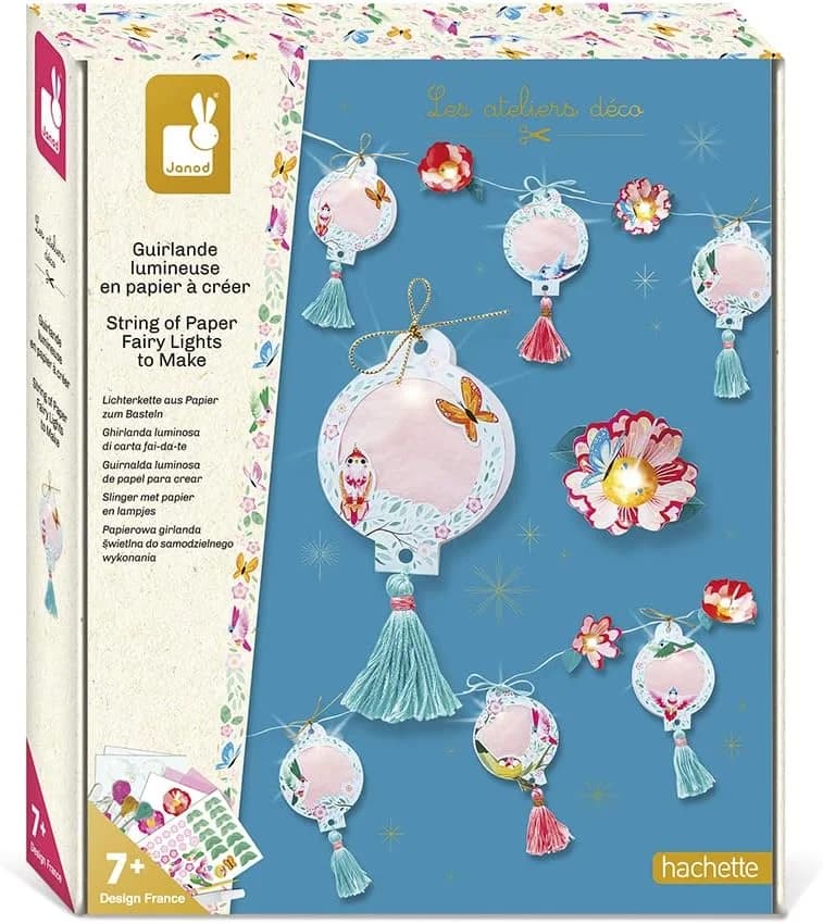 Janod – Guirlande lumineuse en papier à créer (80 cm) – 7 à 12 ans