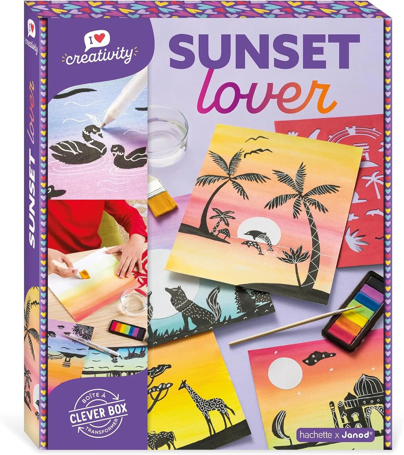 Janod I Love Creativity - Sunset Lover (aquarelle + pochoirs) - 8-12 ans