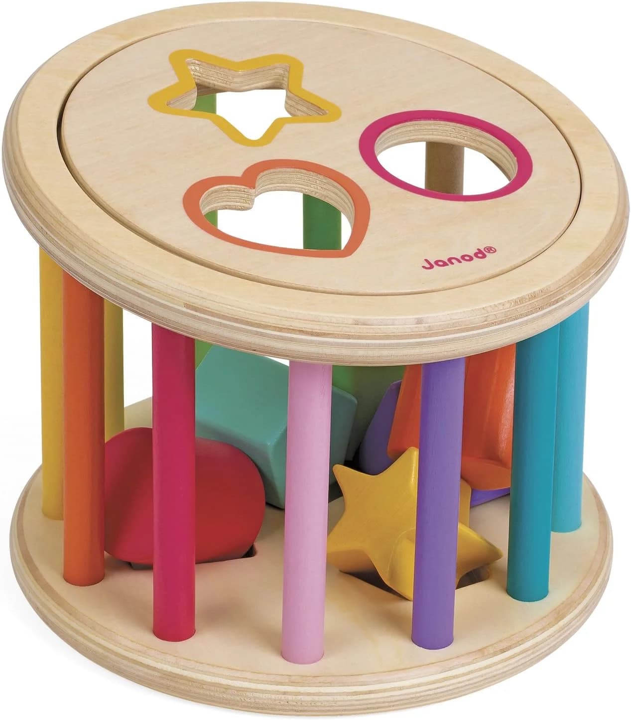 Janod I Wood - Boîte à formes Quizz des formes (6 cubes)