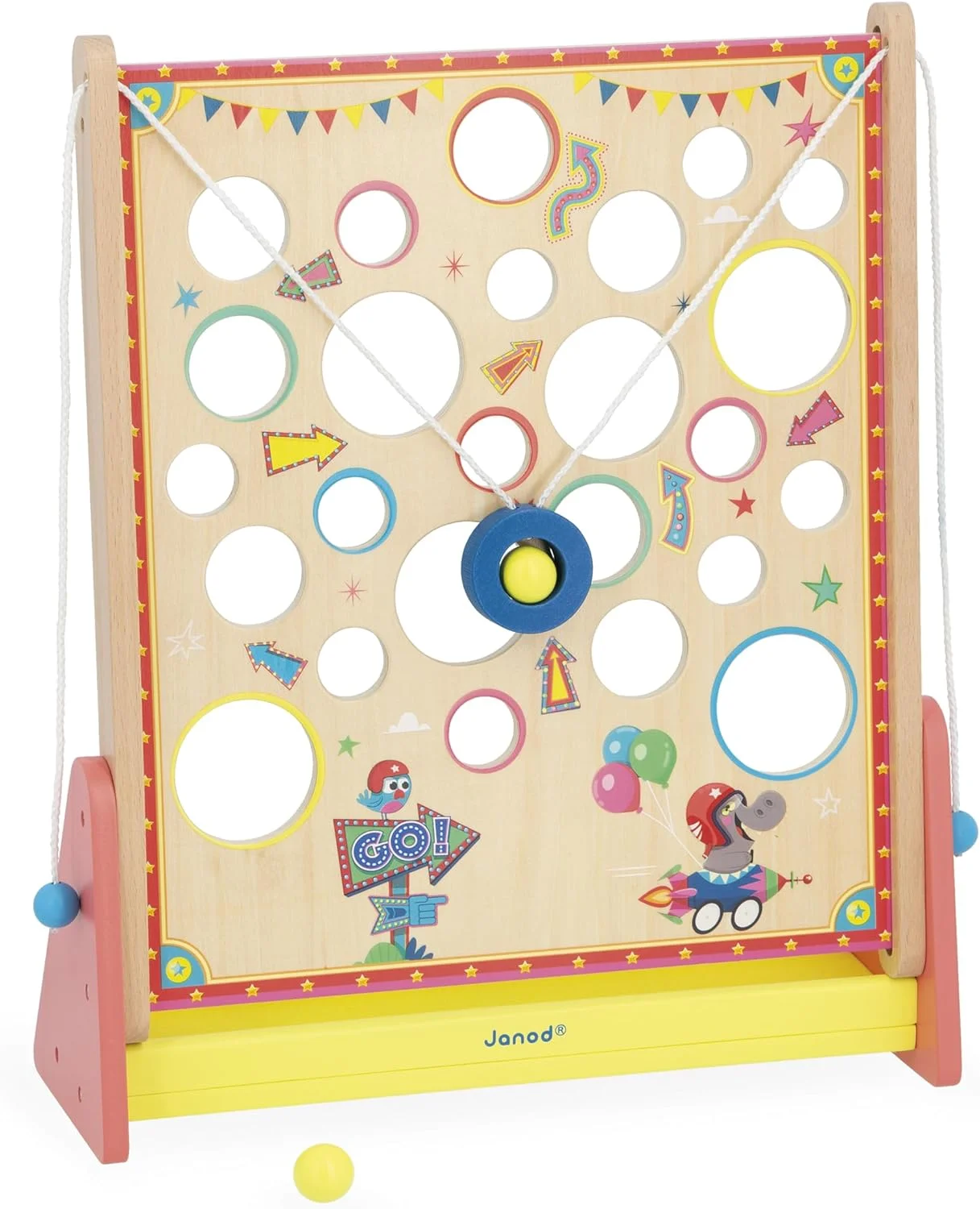 Janod Jeu d’Adresse Vertical Labyrinthe à Billes Applepop dès 5 ans