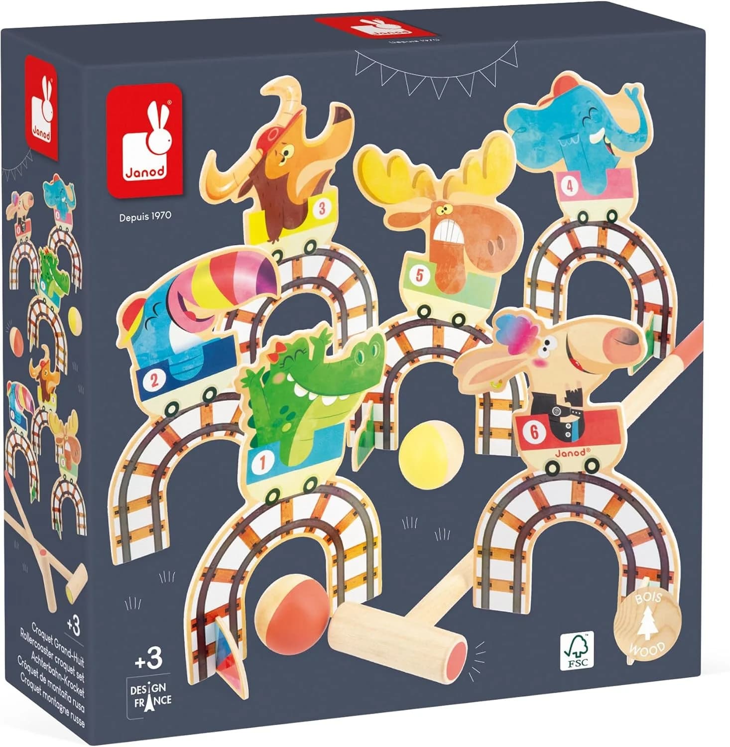 Janod – Jeu de croquet enfant Applepop (extérieur) dès 3 ans