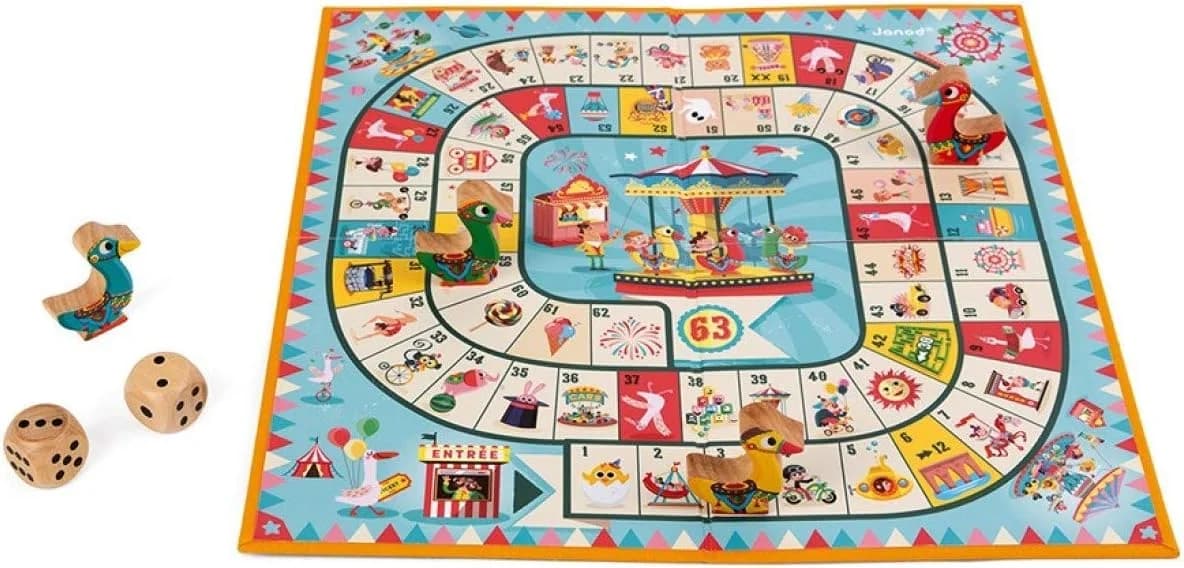 Janod Jeu de l’Oie Carrousel - Jeu de société dès 4 ans