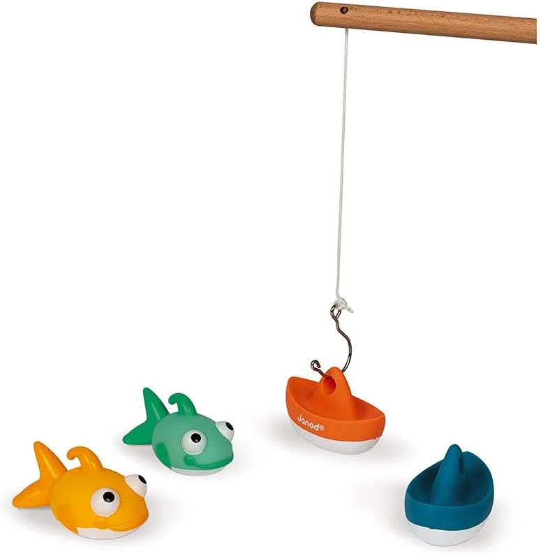 Janod Jeu de Pêche à la Ligne pour le Bain (4 gicleurs + canne) dès 2 ans