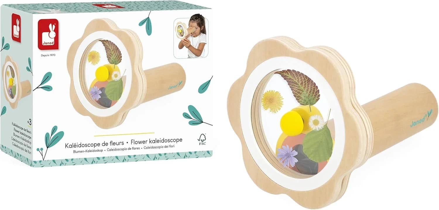 Janod – Kaléidoscope de fleurs (activité nature, bois FSC)