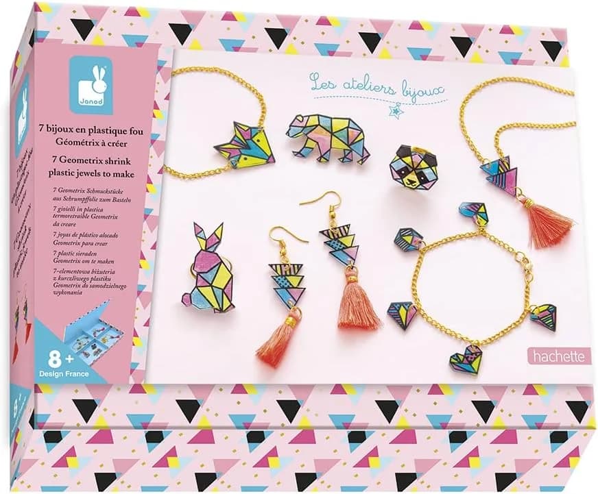 Janod – Kit bijoux en plastique fou Géométrix – dès 8 ans