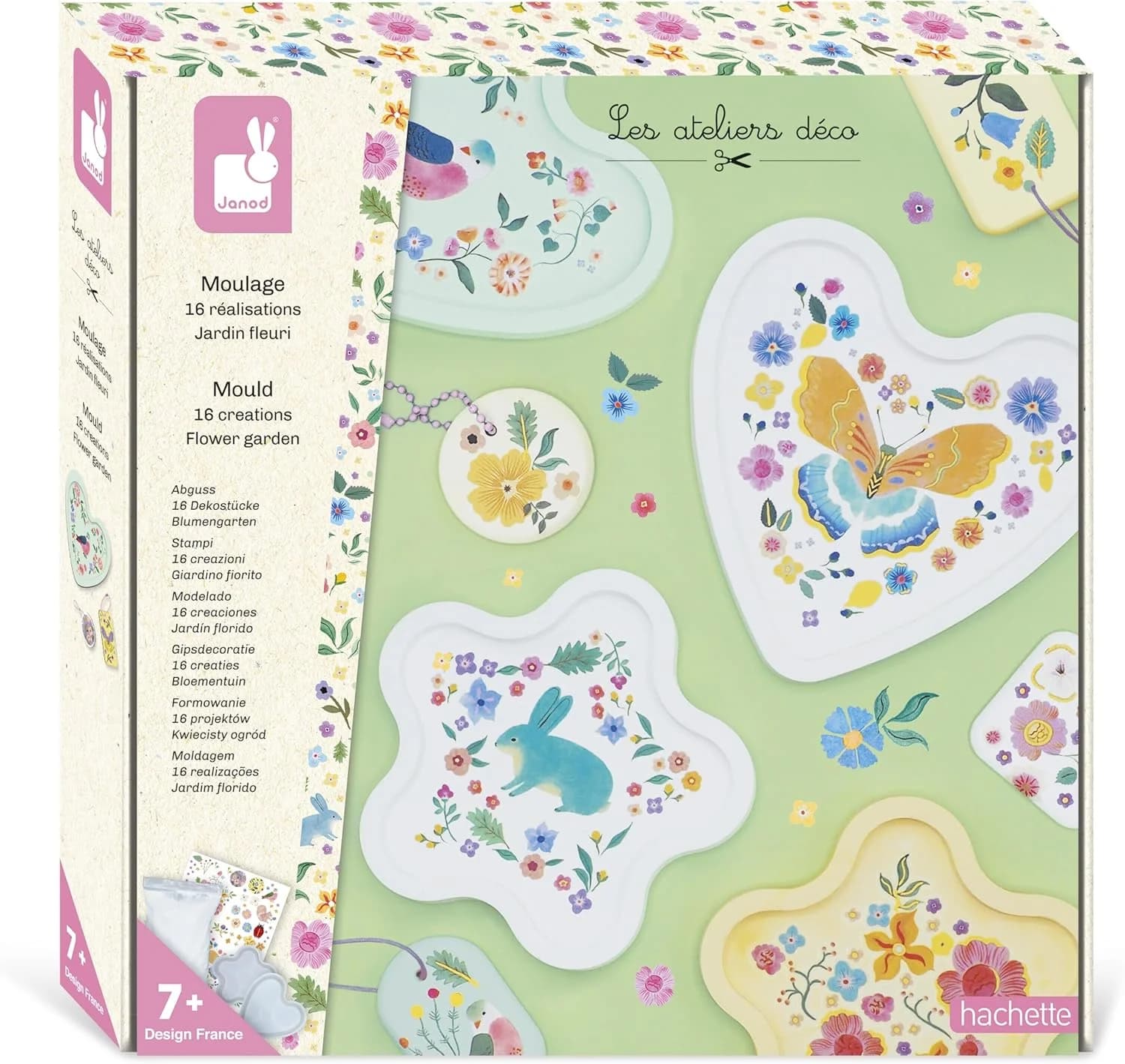 Janod Kit moulage plâtre Jardin fleuri – 16 créations (J09162)