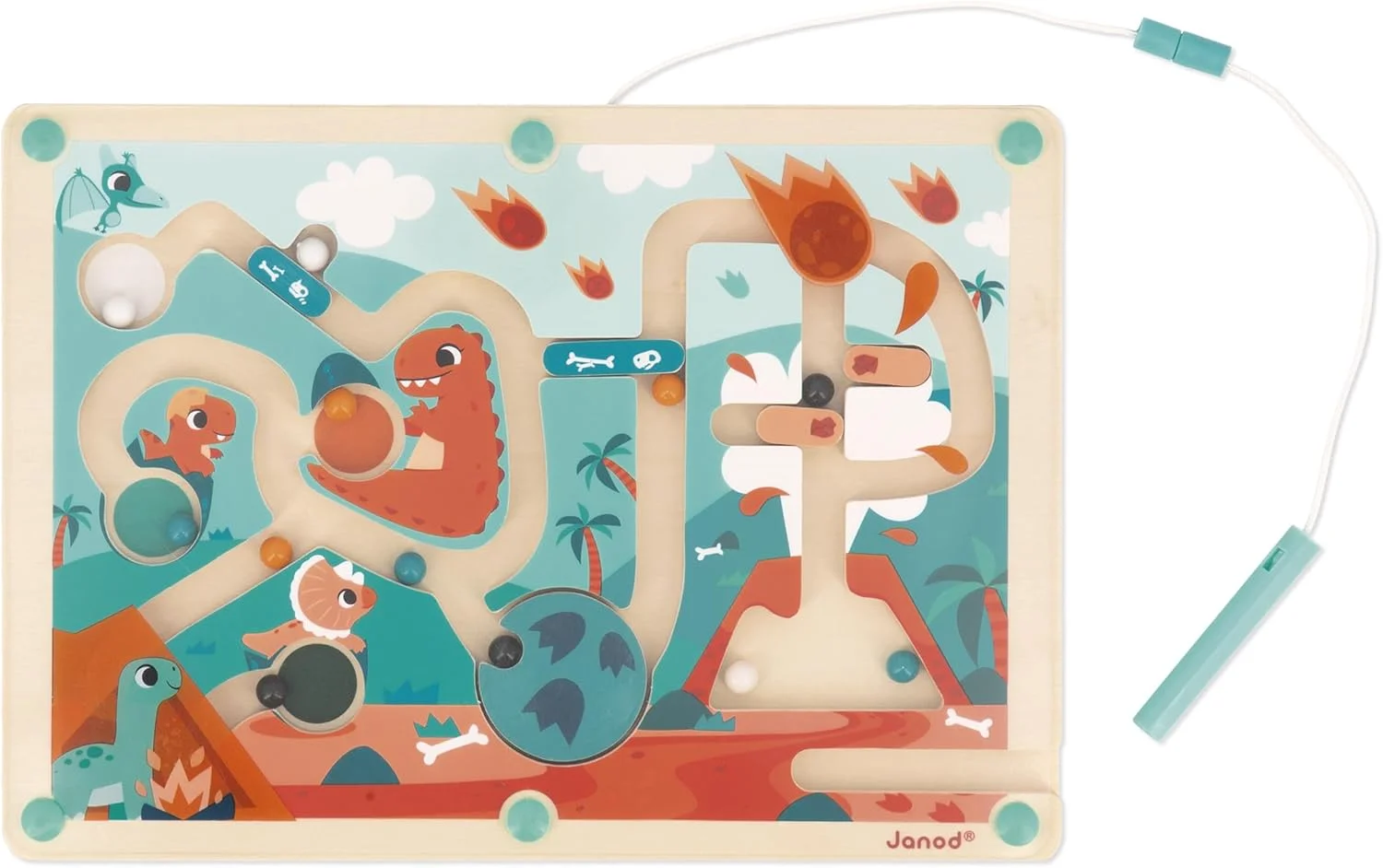 Janod Labyrinthe magnétique Dino en bois