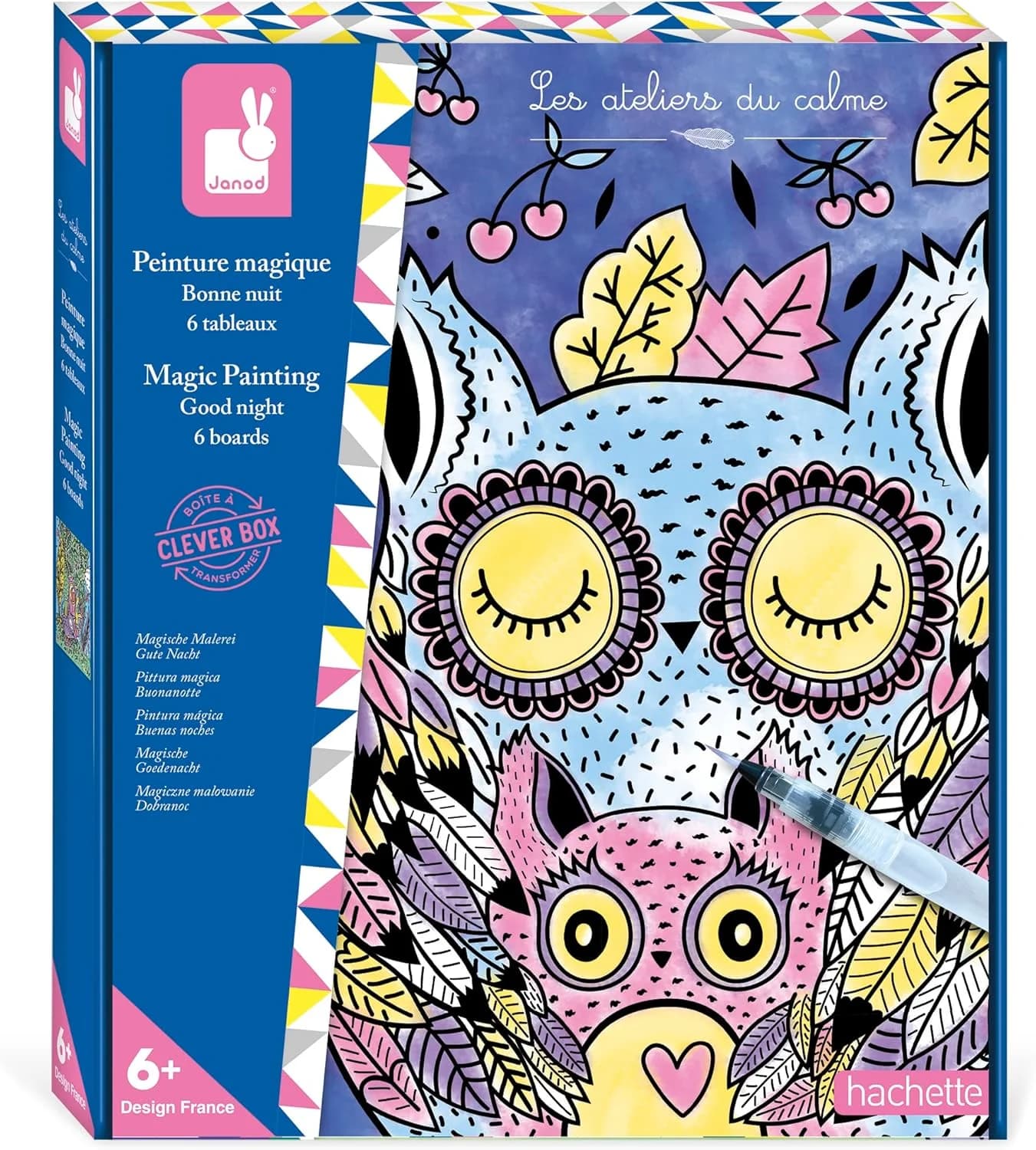 Janod Les Ateliers du Calme - Peinture magique Bonne Nuit (6 tableaux)