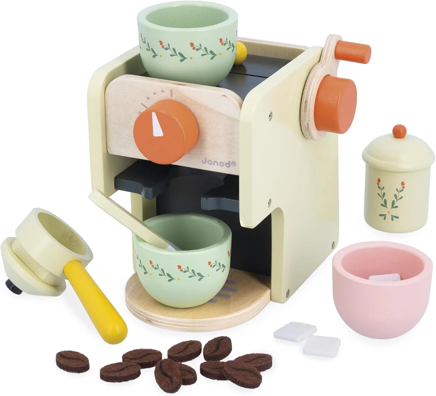 Janod – Machine à café barista en bois + moulin manuel (20 accessoires) dès 3 ans