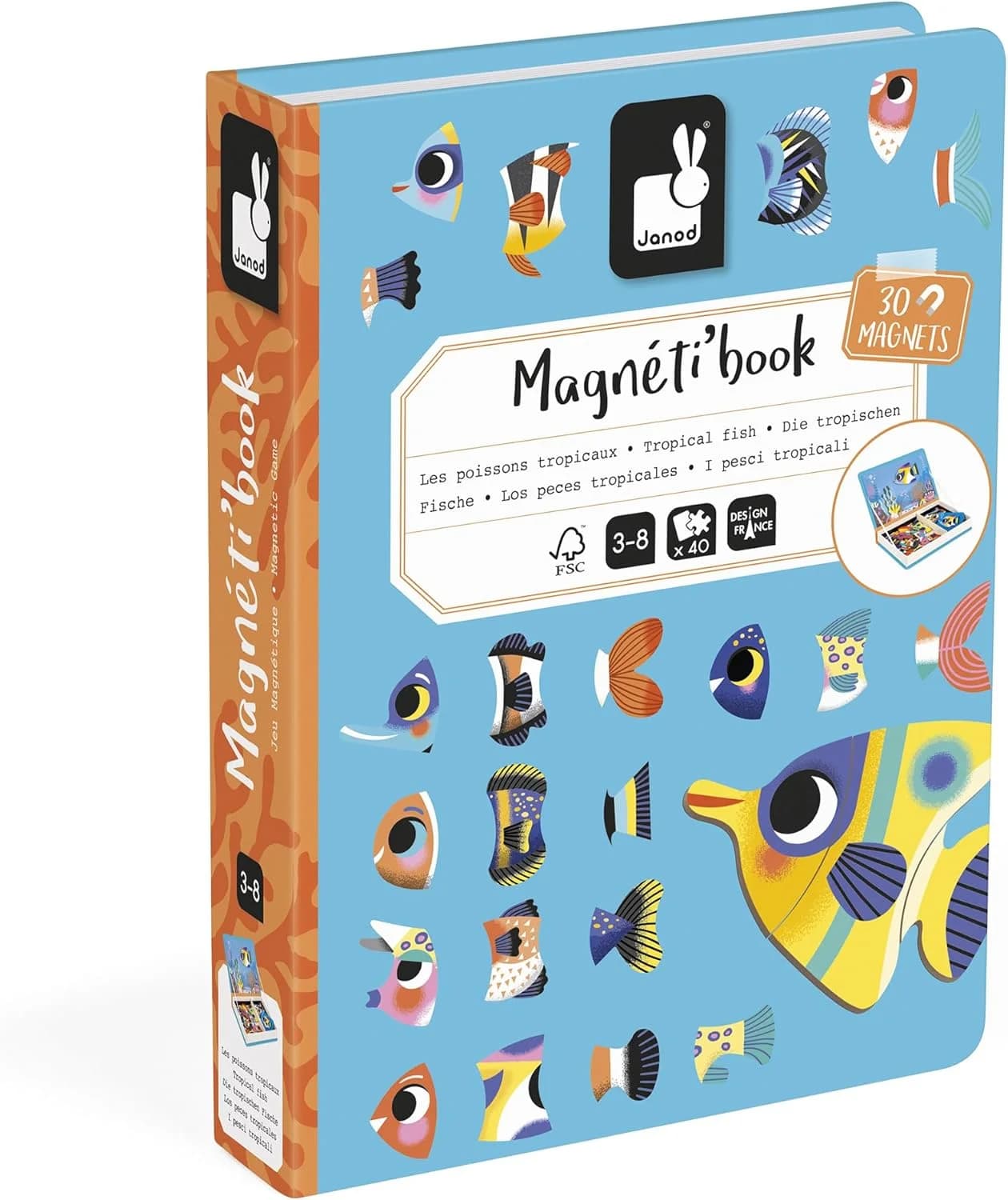 Janod Magnéti'Book Poissons tropicaux (30 magnets, 10 modèles)