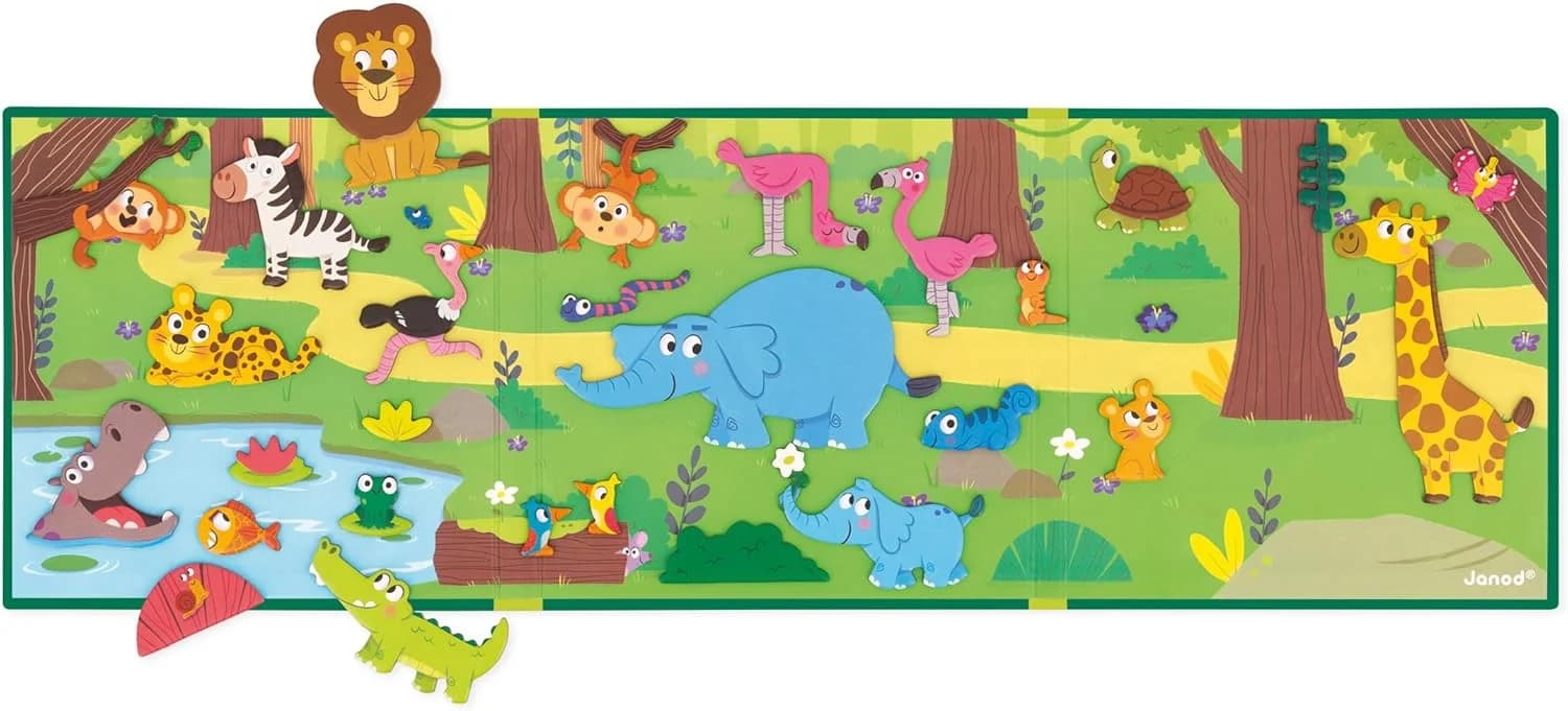 Janod Magnéti'Stories Animaux d’Afrique – livre magnétique (30 aimants) J05456