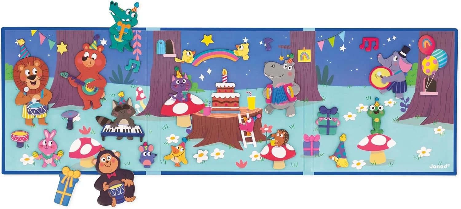 Janod Magnéti'Stories Fête des animaux – livre magnétique (30 aimants) J05455